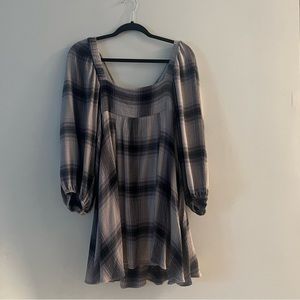 Urban Outfitters plaid babydoll tie back dress